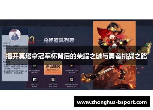 揭开莫塔拿冠军杯背后的荣耀之谜与勇者挑战之路